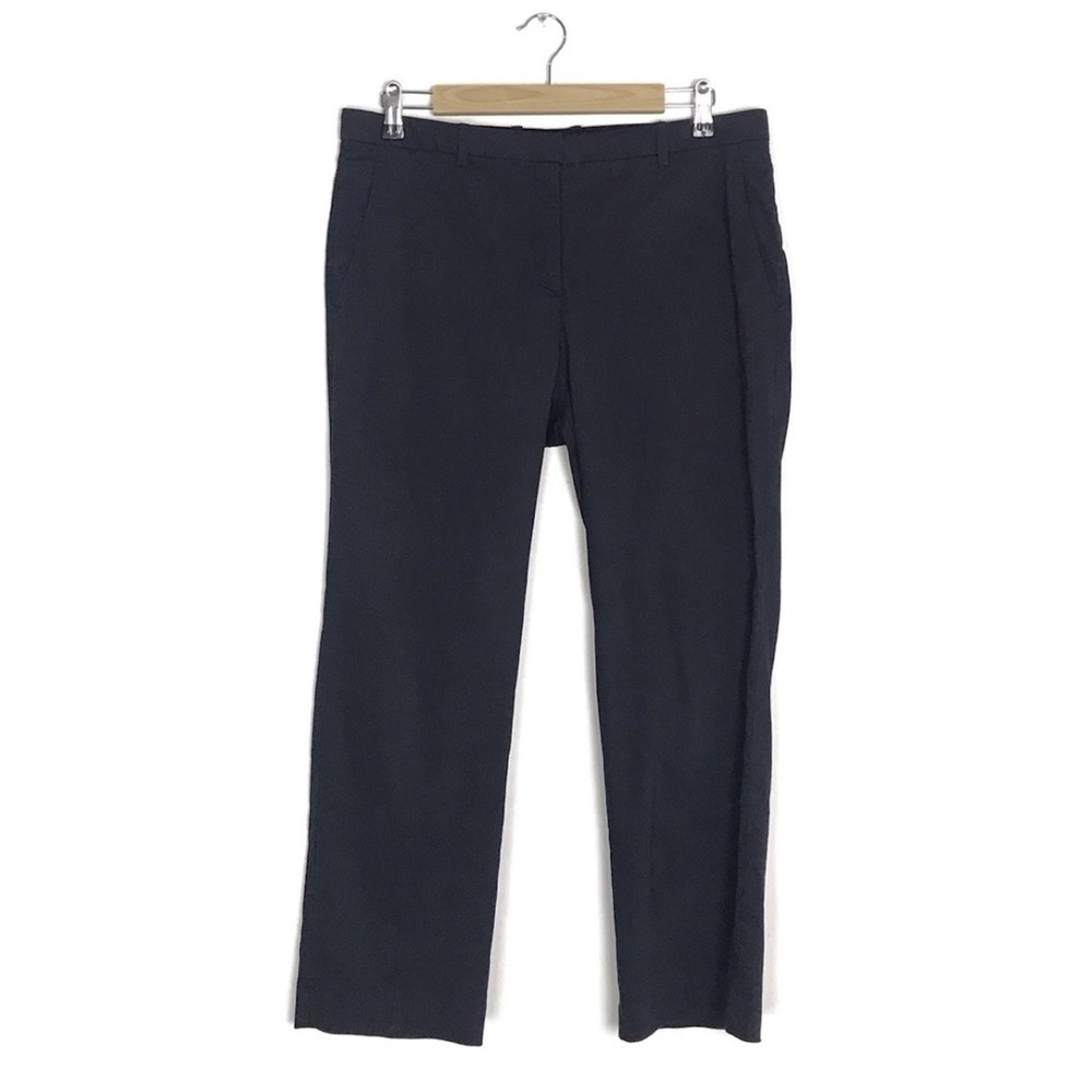 Theory Women’s Hartsdale Navy Blue Linen Viscose Blend Ankle Pant size 8